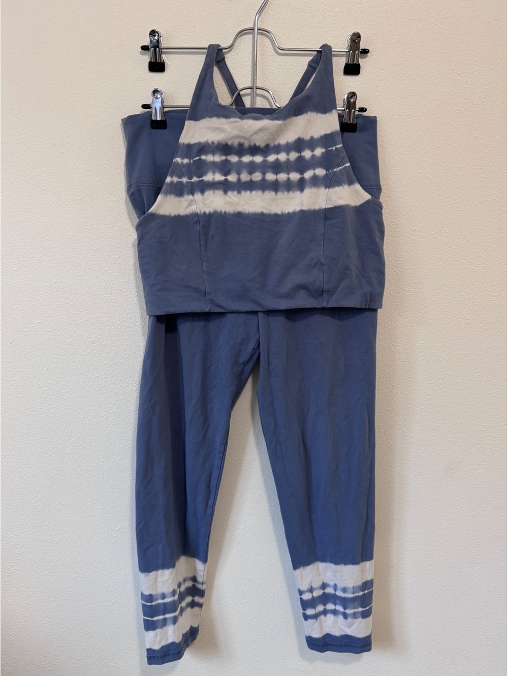 aerie Tie-Dye Blue and White Activewear Set - XL